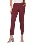 FABCOAST Maroon Stretchable Cotton Lycra Trousers for Women | Lycra Pant for Women, Women Stretchable Trousers Pants Formal | Lycra Pants for Women Stretchable (XL)