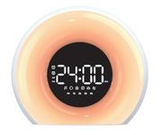 himster Soundsleep 3 in 1 Portable Wake Up Light with White Noise Player (for Babies and Adults) & Alarm Clock,Colored Sunrise and Sunset Simulation, Tap Snooze with Auto Timer.