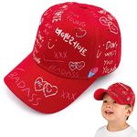 VRITRAZ Plain Classic Little Sports Cap for Active Kids, Baby Girls and Boys 3-12 Years (Red)