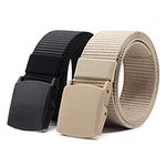 EDIFIER Unisex Nylon & Canvas Belt (BLT063_08_Black & Beige)