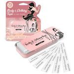 Double Sided Tape for Clothes, Body and Fashion Tape (75 Pack) | Clothing and Hem Adhesive for Women, No Sew No Iron, Strong Fabric Adhesive for Skin for All Shades and Sensitivity, Includes Tin Box