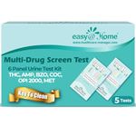 Easy@Home 6 Panel Instant Drug Test Kits for Self-screening, Cleansing, Rapid At Home Rapid Multidrug Urine Testing Card