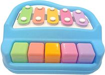 vGRASSP 2 in 1 Xylophone and Piano Toy with Colorful Keys for Toddlers and Kids (Blue)