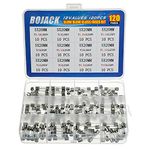 BOJACK 12 Values 120 pcs Slow Blow Glass Fuses Assortment Kit 5x20mm 250V T0.5A 1A 1.25A 1.6A 2A 2.5A 3A 3.15A 4A 5A 6.3A 10A packag in a Clear Plastic Box