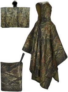 ACOWAY Camo Rain Poncho - Versatile Polyester Ponchos for Men and Women - One Size Fits All Raincoat with Hood - Use as Hunting Blind, Emergency Shelter, Picnic Blanket and More