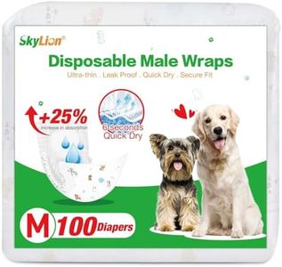 Dog Diapers Male Disposable Super Absorbent, 100 Count, Male Dog Wraps Leak Proof, Ultra Dry & Breathable, Medium