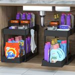 MEAFBIRD 2 Pack Under Sink Organizer, 2 Tier Bathroom Cabinet Organizer with Sliding Basket, Multi-Purpose Under Sink Organizers and Storage for Bathroom Kitchen