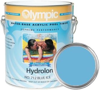 Olympic Pool Paint - Hydrolon - Blue Ice - 1 Gallon - Water-based acrylic emulsion swimming pool coating - low sheen, satin finish for plaster or concrete pools.