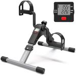 Under Desk Bike Pedal Exerciser Mini Bike for Leg/Arm Bike Foldable Peddler with LCD Display for Home/Office (Gray)