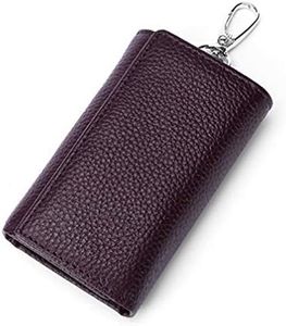 RuoFeng Keychain Key Holder Ring with 6 Hooks Snap Closure (Purple)