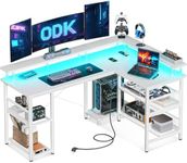 ODK L Shaped Gaming Desk with Power