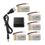 5PCS 3.7V 500mAh 25C Li Battery with 5 in 1 Charger for JJRC H31 H37 H6D Hubsan X4 H107C H107D H107L H107P H108 JXD392 JXD388 JXD385 UDI U816A SYMA X5C X5SW HS170 HS170C TR-C385 TR-P51 TR-F22 Drone