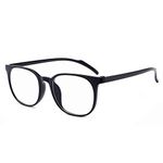 ANRRI Blue Light Blocking Computer Reading/Gaming Glasses Men Women - 0.0 Magnification - 100% UV Protection - Blue Light Filter Lens Black Frame,Men Women