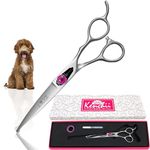 Kenchii Love Curved Ball Tip Dog Scissors - Professional Dog Grooming Scissors - Perfect for Rounded Style Grooming & Intricate Areas - Durable Japanese Alloy Stainless Steel, 6.5 Inch