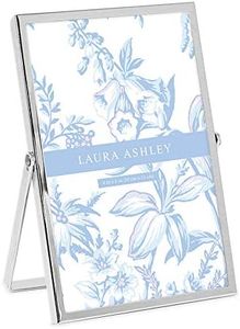 Laura Ashley 4x6 Gold Flat Metal Picture Frame (Vertical) with Pull-Out Easel Stand, Made for Tabletop, Counterspace, Shelf and Desk