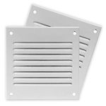 Repa Market 2-Pack White Air Vent Cover 4" x 4" Inch (Outer Dimensions) - Steel Return Air Grilles - for Ceiling and Sidewall - HVAC - with Protection Screen (3.93" x 3.93" Inch)