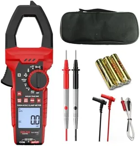 Professional Clamp Meter 1000A AC/DC Amp Clamp Multimeter & 1000V Voltage Tester True RMS, Inrush, VFD, LOZ - Measures Resistance, Temperature, Capacitance and Frequency, MAX/MIN Hold