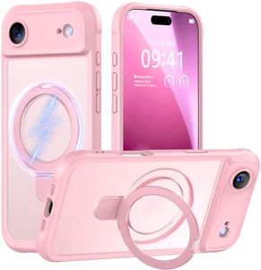 MOCCA Design for iPhone Air Case, Compatible with Magsafe [Premium Invisible Magnetic Ring Stand] [Military Drop Protection] Full Camera Guard Translucent Matte Slim Phone Cover 6.5",Tender Pink