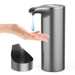 MerKioo Soap Dispenser Automatic - Touchless Hand Soap Dispenser 5 Levels Adjustable with IR Sensor USB Rechargeable Electric Liquid Soap Dispenser Waterproof 450ml for Kitchen Bathroom Hotel