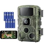 KJK Trail Camera 4K 64MP WiFi Trail Cam Game Camera 64GB Memory Card 8 Batteries with Night Vision, IP67 Waterproof for Hunting, Security, Surveillance, Farm