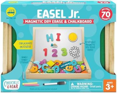 Chuckle & Roar - Easel Jr. Magnetic Dry-Erase and Chalk Playing Board - Engaging Art and Craft Board for Kids - Preschool Classroom Staple