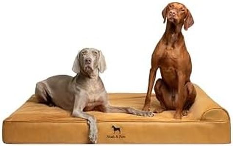 NOAH & PAW Giant Dog Bed XXL 55x45x11 Inch, Orthopedic Dog Beds, Eggshell Memory Foam Infused with Cooling Gel, Waterproof, Machine Washable, Includes Inner Cover (Vegan Leather)