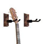 String Swing Ukulele Wall Mount Stand for Mandolin Ukele ? Concert Pineapple Soprano Tenor and Baritone Compatible ? Case Alternative for Home or Studio - Black Walnut Hardwood CC01UK-BW (2 Pack)