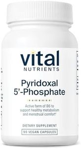 Vital Nutrients Pyridoxal-5 Phosphate | Activated Vitamin B6 | Methylated B6 for Metabolism, PMS, and Menstrual Support* | High-Potency P5P Supplement | Gluten, Dairy, Soy Free | 90 Capsules