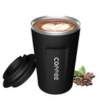 Insulated Coffee Cup, Sungkeen Travel Mug with Leakproof Lid for Coffee and Tea, Keep Drinks Hot and Cold, Vacuum Insulation Double Wall Stainless Steel Reusable Coffee Mug