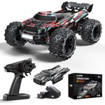 Evmore 1:16 Brushless Fast RC Car for Adults Kids, Extreme High Speed Remote Control Truck, 4WD RC Car for All Terrain, RC Monster Truck Toys with LED Lights, RC Vehicle Car Gift for Boys, 2 Batteries