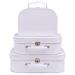 Jewelkeeper White Nesting Suitcase Set