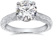 Kobelli Antique Style Style Moissanite Engagement Ring 1 1/2 CTW 14k White Gold, Size 7