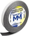 Magnet Me Up Magnet Strip Tape Self Adhesive Double Sided Vinyl Magnetic Tape Strips with Adhesive Backing, Heavy Duty Crafts, DIY Project, Easy to Cut Flexible Magnetic Roll, 10ft x 0.5 inch x 1/16"