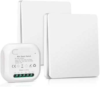 Interrupteur Sans Fil Sans Pile, Interrupteur va et Vient Sans Fil 230v, Kit Interrupteur Sans Fil Étanche, Aucun Câblage Requis, Télécommande Jusqu'à 50-200 m