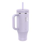 Takeya - 40 oz Premium Stainless Steel Tumbler with Lid and Two Straws, Double Wall Insulated Travel Mug with Handle, Keeps Drinks Cold up to 24 Hours, Vivacity Purple