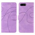 VKCOSE iPhone 8 Plus/ 7 Plus/ 6 Plus Wallet Flip Case-iPhone 8 Plus 5.5 inch Folio Book Case with [Kickstand] [Card Holder] Magnetic Folio Stand Cover Shockproof Arcs Pattern Phone Case - Purple