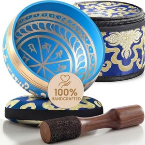 Silent Mind Tibetan Singing Bowl Set – Easy to Play & Beginner Friendly Meditation Bowl with Cushion, Mallet & Case | Stress Relief & Mindfulness | Gift-Ready