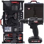 MYLEK 18V Cordless Drill Tool Set Driver DIY Electric Screwdriver Combi Drill Kit, 1500mAh Li-Ion Battery- Variable Speed, LED Light, Lightweight Design - 130-Piece Tool Accessory and Carry Case