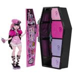 Monster High Doll and Fashion Set, Draculaura with Dress-Up Locker and 19+ Surprises, Skulltimate Secrets, HKY60