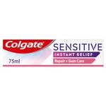 Colgate Sensitive Instant Relief Repair + Gum Care Toothpaste 75ml | fluoride toothpaste | instant sensitivity relief* | strengthens gums | repairs sensitive areas of teeth**