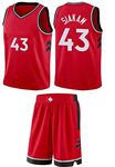 Fan Kitbag SIAKAM Kids Basketball Jersey & Shorts Youth Set Home/Away (YL 10-13 Years, SIAKAM #43 Home)