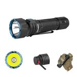 OLIGHT Javelot 1350 Lumens Rechargeable Tactical Flashlight and 730 Meters Long Beam Distance, Powerful Flashlight with Dual Switches for EDC, Search and Rescue, Emergency, Law Enforcement (Black)