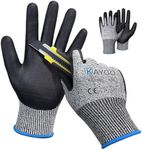 KAYGO Cut Resistant Gloves, MicroFoam Nitrile Coated, ANSI Cut level A3,Superior Grip Performance,Safety Work Gloves For Men and Women, KG21NB, 2 Pairs Grey, Medium