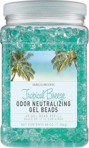 SMELLS BEGONE 48 oz Odor Eliminator Gel Bead Refill - Eliminates Odors in Bathrooms, Cars, Boats, RVs & Pet Areas - Air Freshener - Made with Essential Oils - Tropical Breeze Scent