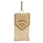 Vanya Handicraft Collection Women's Mobile Pouch Cover Bag (Golden)