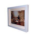 KALA POTLII Wall Decorative Wood Display Shadow Box Picture/ Photo Frame for Home and Office Decore (White,8X10)