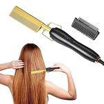 LIFEJXWEN Electric Hot Comb, 40W Electric Straightening Comb Ceramic Hot Comb Hair Straightener for Wigs, Afro Hair & Beard, 80-210 ℃ (Style-A)