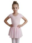 WEGETIT Leotard Girls Gymnastics Toddler Dance Ballet Pink Leotard Dresses with Skirt (Pink,2-4T)