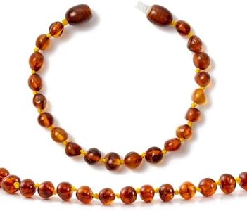 Cici's Story Braccialetto/cavigliera in 100% Ambra baltica Originale(Unisex)(Cognac) - 16cm