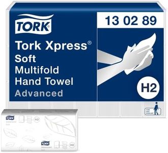 Tork 130289 Toallas de mano Tork Xpress/Toallas Advanced plegadas en Z suaves y absorbentes compatibles con el sistema de Tork H2, blanco